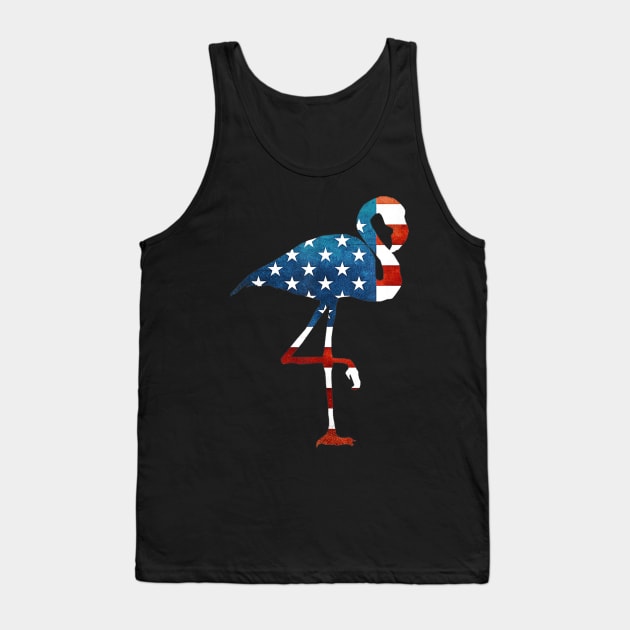 4th of July Flamingo American flag USA Tank Top by Haley Tokey